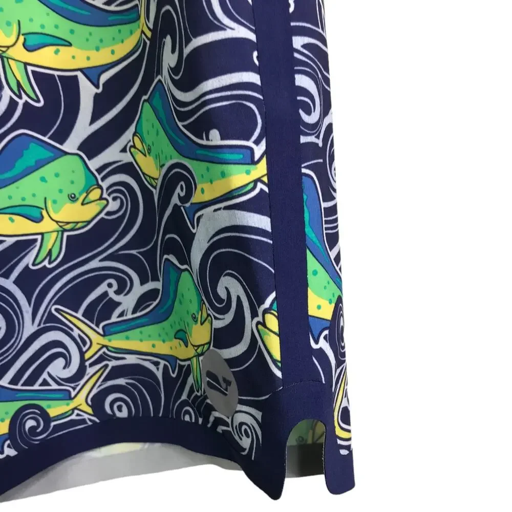 Vineyard Vines Board Shorts Men 30 Dolphin Fish Wave Laser Cut Board Shorts $145